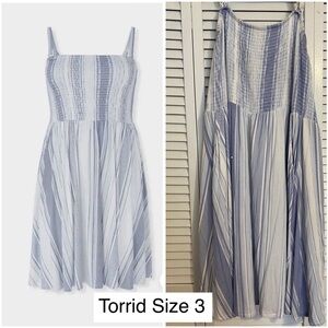 Torrid Blue & White Striped Dress
